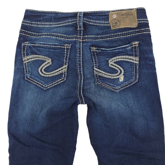 Silver Suki Mid Super Skinny Jeans Women Size 26 Dark Wash Stretch Denim MidRise - Picture 11 of 11